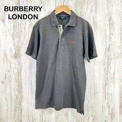 BURBERRY LONDON バーバリーロンドン ホースロゴ刺繡 ノバチェック 半袖 ポロシャツ メンズ トップス グレー