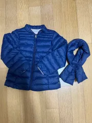 送料無料) 女の子 120サイズ CURIELSU 軽量ダウン＋マフラー