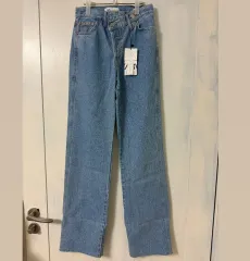 ZARA ライトブルー ストレート デニム パンツ 34 未使用