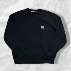 カーハート 起毛 ポケット スウェット 黒 (M)