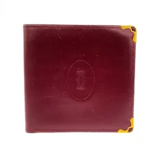 Cartier カルティエ 財布 二つ折り札入れ/マストライン  レザー    ボルドー レディース / 241019000551