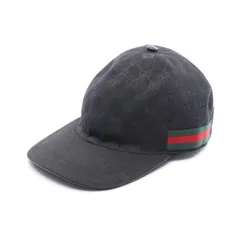 グッチ GUCCI キャップ GGキャンバス ウェブライン キャンバス レザー キャップ ユニセックス Used A