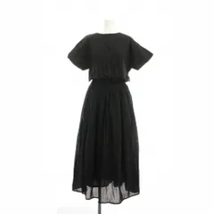 アーバンリサーチ ドアーズ URBAN RESEARCH DOORS 22SS コットンボイルギャザーワンピース ロング フレア 半袖 M 黒 ブラック DR25-26M108 /RR