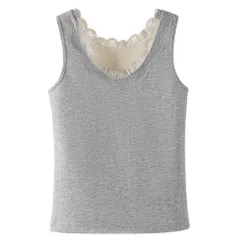 裏起毛 リブ インナー レディース 厚手インナー 冬インナー あったかインナー 裏地付き レースデザイン レギュラー丈 ピッタリフィット 大きいサイズ rr-062