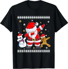送料無料  100%コットン Funny Dabbing Santa Christmas - おかしいDabサンタクロースクリスマス Tシャツ 熱転写3Dプリント メンズ　レディース おもしろい 半袖 パロディ　Tシャツ