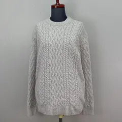 UNITEDARROWS　GREEN LABEL RELAXING　Мサイズ　ケーブルニット　セーター　TASMANIA WOOL　タスマニアウール　グレー　ユナイテッドアローズ グリーンレーベル リラクシング