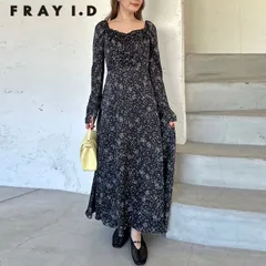 【SALE50%OFF】【即納】 フレイアイディー FRAY I.D ワンピース 25春夏 クレープサテンプリントワンピース 長袖 ロング丈 fwfo251074