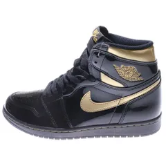 NIKE (ナイキ) AIR JORDAN 1 HIGH OG METALIC GOLD エアジョーダン1 メタリック ゴールド ハイカットスニーカー ブラック/ゴールド US10/28cm 555088-032