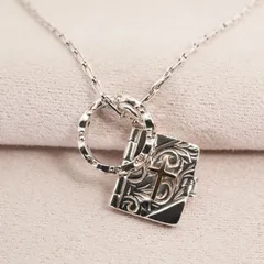 アガット SV×K10 ダイヤ 本 ベビーリング ネックレス/25-2228S