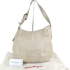 Salvatore Ferragamo サルヴァトーレ・フェラガモ ガンチーニ ナッパレザー ワンショルダーバッグ アイボリー FZ-21 A815 保存袋付き イタリア製 rk10005