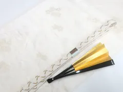 【一輝堂】和装小物 帯締め帯揚げセット 礼装用 平組 金糸 縫取 末広付 帯締 帯揚 25w11-13700