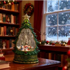 スノードーム クリスマス 雪だるま 雪景色グローブ クリスマス 音楽ベル付き ヴィンテージアクリル ホリデーデコレーション リビングルーム ベッドルーム サイドテーブル クリスマスプレゼント ツリー型スノードーム オブジェ 置物
