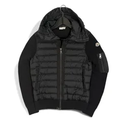MONCLER モンクレール ハイブリッドダウン  MAGLIONE TRICOT CARDIGAN マグリアトリコカーディガン ダウンニット 切り替え ブラック S モンクレールジャパンタグ 国内正規