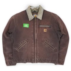 カーハート Carhartt 00s 2000年代 デトロイトジャケット J97 DKB 襤褸 ボロ 短丈 サンタフェ アクティブ USA ヴィンテージ アメリカ 古着 メンズ コート ジャケット ダークブラウン L【中古】
