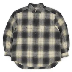 バナナリパブリック Banana Republic バナリパ 90s 90年代 ウールワークシャツ レギュラカラー 珍品 ポルトガル製 OLD GAP J.CREW ヴィンテージ 古着 ダークネイビー系 オンブレチェック柄 L【中古】