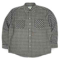 ハバンド HABAND 90s 00s 90-2000年代 プリントネルシャツ スナップボタン 珍品 ビッグサイズ USA ヴィンテージ アメリカ 古着 メンズ シャツ ブラック系 オンブレチェック柄 XL【中古】