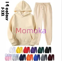 セットアップ メンズ スウェット ジャージ ジョガーパンツ パーカー フード付き カジュアル 運動服 部屋着 アウトドア 純色 2点セット おしゃれ114477