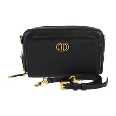 Christian Dior クリスチャンディオール  カロ ダブルポーチ ショルダーバッグ S7431UBAE   カーフスキン ブラック ゴールド金具  2WAY セカンドバッグ クラッチバッグ 【本物保証】 ディオール Dior カロ ダブルポーチ S7431UBAE ショルダーバッグ