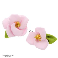 髪飾り 成人式 「Uピン髪飾り2点セット　淡いピンク　八重椿」 振袖用髪飾り お花髪飾り 卒業式 結婚式 着物  ヘアアクセサリーss2509wkk15