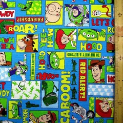 約108×40  8182 キャラクター 生地 布  トイストーリー （ ブルー系 ) トイ ストーリー生地 トイ ストーリー 生地 ウッディ バズ リトルグリーンメン ディズニー 青