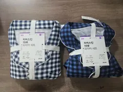 JAJU メンズ ピーチスキン 10部 パジャマ セット 2着