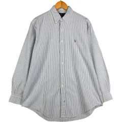古着 ラルフローレン Ralph Lauren ストライプ柄 長袖 ボタンダウンストライプシャツ メンズL相当/eaa600582