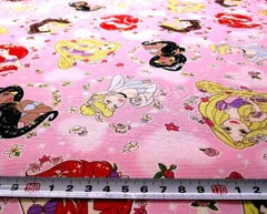 約108×80 8179 キャラクター 生地 布 ディズニー プリンセス （ ピンク系 ) プリンセス生地 プリンセス 生地 ラプンツェル シンデレラ アリエル シンデレラ ベル 白雪姫 ディズニー