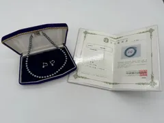 「鑑別書付き✨真珠 パール ネックレス イヤリング セット 6.5〜7.5mm グレー系 ケース付き」
