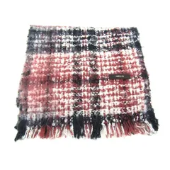 コムサイズム マフラー ストール チェック柄 ブランド レディース レッド ネイビー COMME CA ISM 【中古】