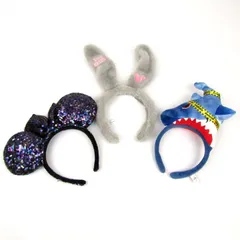 USJ/東京ディズニーリゾート キャラクター カチューシャ 3点セット ミニー ジョーズなど まとめて レディース Disney 【中古】