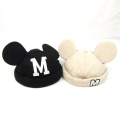 東京ディズニーリゾート ファンキャップ 2点セット ミッキーマウス 耳つき 帽子 グッズ まとめて レディース Disney 【中古】