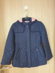 HAZZYS へジス ネイビー キルティング フード ジャケット 165 または 成人 レディース 85サイズ