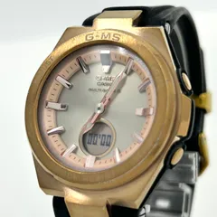 稼働品 CASIO カシオ Baby-G G-MS ベビージー ジーミズ レディース 腕時計 MSG-W200G-1AJF ソーラー電波 アナデジ ゴールド ブラック エレガント スポーティ カジュアル 耐衝撃 10気圧防水 クリーニング済 G2