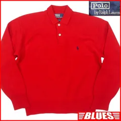 POLO RALPH LAUREN ラルフローレン ポロシャツ メンズ XL 古着 赤 ポニー刺繍 長袖 プルオーバー ウール ゴルフ ポロシャツサイズXL一覧←SEULB屋着古← TY4134
