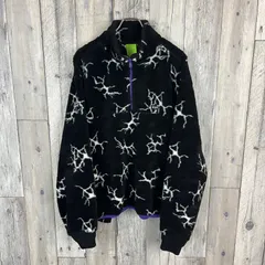 HUF ハフ 20周年 HL00185 QUAKE SHERPA HALF ZIP FLEECE 総柄 ハーフジップ フリース ジャケット メンズ L サイズ