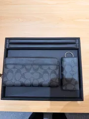 コーチ ブラック 長財布 ロゴパターン（キーケースおまけ）