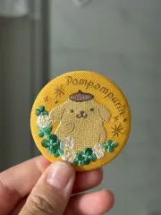 ポムポムプリン 刺繍 ワッペン ブローチ