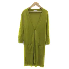 グローバルワーク GLOBAL WORK ニットカーディガン ロング丈 Vネック 前開き 無地 M 黄色 イエロー /YS24