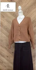 ROPÉ PICNIC　Vネックカーディガン　ブラウン　38
