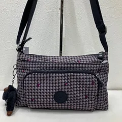 6568 Kipling キプリング　ショルダーバッグ　肩がけ　斜めがけ　パープル系　紫系　ナイロン　レディース　ユニセックス　通学　通勤　総柄
