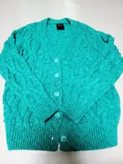 ジェリーホール ミントグリーン オーバーサイズ ケーブル編み ニットカーディガン ポール1230
