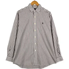 古着 ラルフローレン Ralph Lauren POLO GOLF LOWELL SPORT 長袖 コットンストライプシャツ メンズM相当/eaa595096