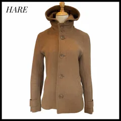 アウター　HARE　ハレ　コート　フード付き　キャメル　ショート丈　毛混　女性　レディース　冬　Sサイズ　あったか　防寒