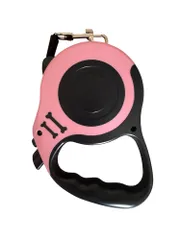 [Rainbow Nexus]伸縮リード 5m 中小型犬用 巻き取り ペット リール 手元スイッチ 巻き取り式 ペット ピンク イエロー ブルー (ピンク)