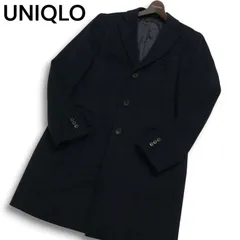 UNIQLO ユニクロ 秋冬 ウール カシミヤ★ チェスター コート Sz.L　メンズ ネイビー