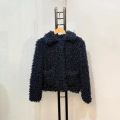 (XS)ZARA ザラ ヘアリー ブークレ 덤플ジャケット ボアジャケット フリース 3902