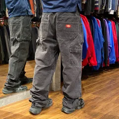 USA古着 Dickies ディッキーズ ダブルニー ペインターパンツ 1939 リンスドブラック ワークパンツ 36×34