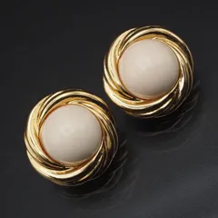 H904 MONET モネ イヤリング ホワイトストーン風 ゴールド デザイン コスチュームジュエリー