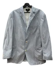 ダブルアールエル RRL 90s TAILORED JACKET テーラード ジャケット シアサッカー 三ツ星タグ Ralph Lauren 白 青 ジャケット ストライプ ブルー Mサイズ 104MT-2261
