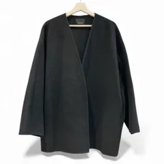 N.O.R.C ノーク ノーカラージャケット カジュアル 上品 シンプル 定価15.000 ポケット付き ウール80% 黒 サイズ2 レディース 冬 ゴーゴー古着マルイ草加店2550